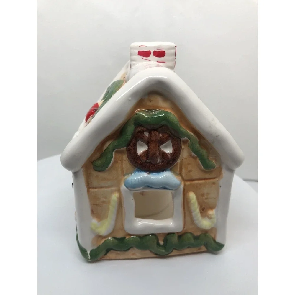 Christmas Tea Light House Cottage Decor Snowman Chimney Wreath 5
